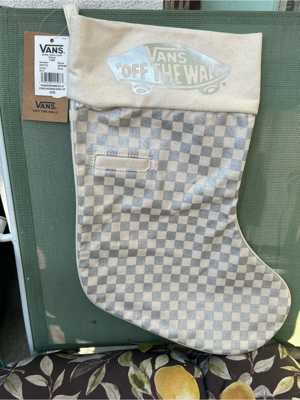 Rare Van’s Silver Canvas Stocking Checkerboard Pattern Skate Skater
